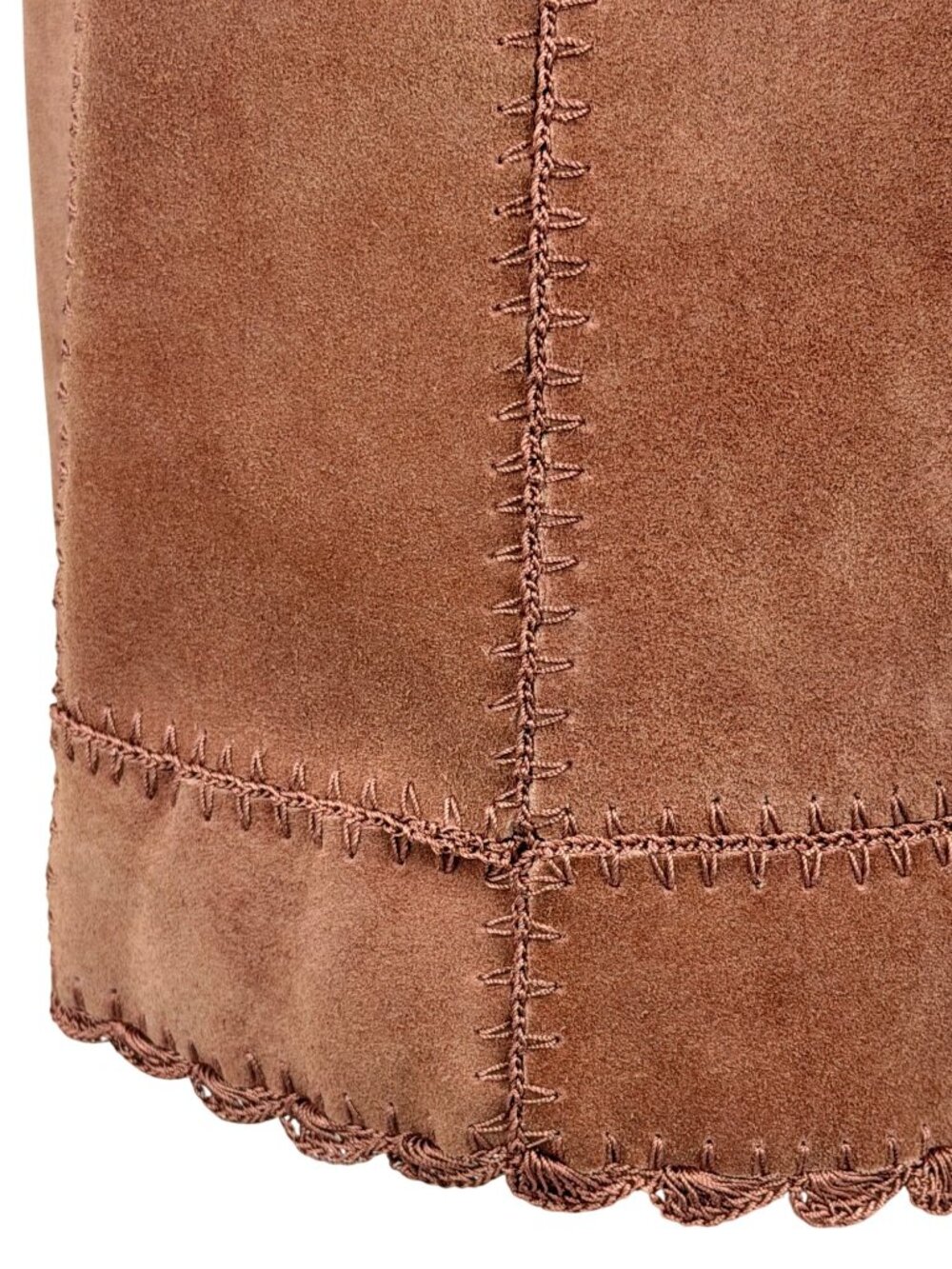 Free People Suede Patchwork High Waist Mini Skirt | Western Boho Coastal 70s 10 - Picture 6 of 16